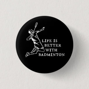 Badminton Player Gifts 3 Cm Round Badge