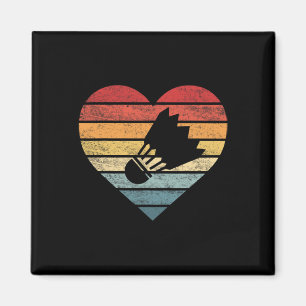 Badminton Player Gifts Retro Sunset Shuttle Birdie Magnet