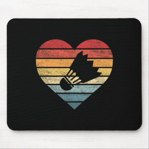 Badminton Player Gifts Retro Sunset Shuttle Birdie Mouse Pad