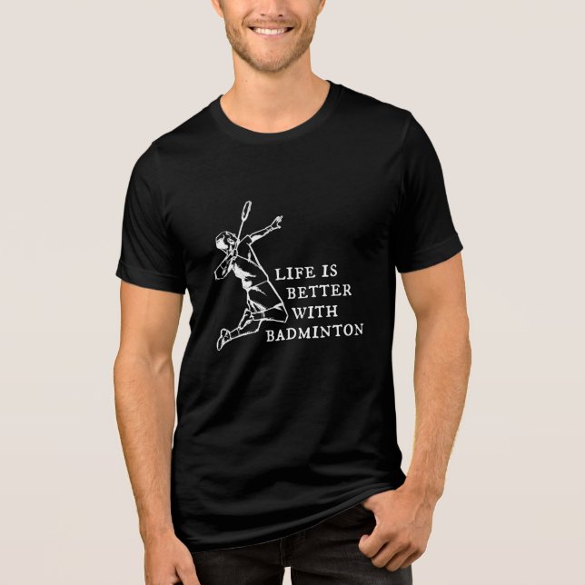 Badminton Player Gifts Tri-Blend Shirt (Front)