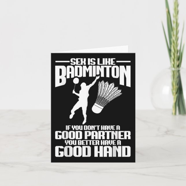 Badminton Player Good Hand Shuttle Player Badminto Card (Front)