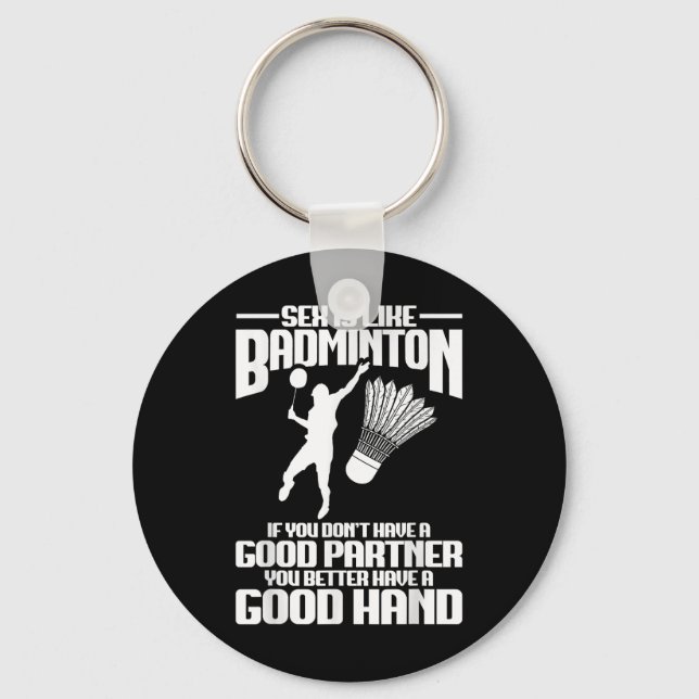 Badminton Player Good Hand Shuttle Player Badminto Key Ring (Front)