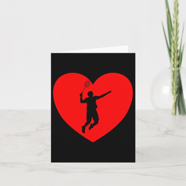 Badminton Player Heart Funny Badminton For Men Wom Card (Front)