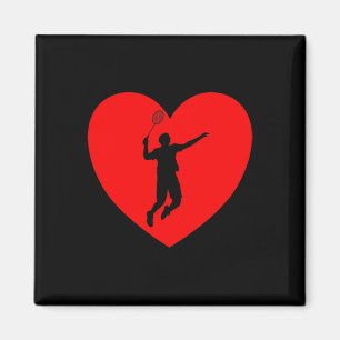 Badminton Player Heart Funny Badminton For Men Wom Magnet
