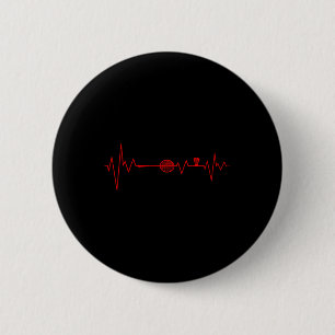 Badminton Player Heartbeat Racket Shuttle Sports 6 Cm Round Badge