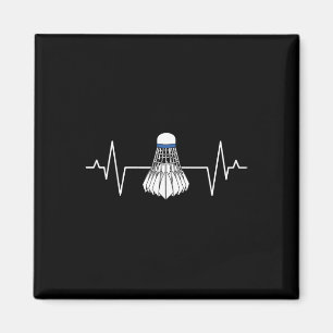 Badminton Player Heartline Racquet Sport Lover Shu Magnet
