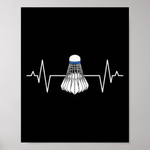 Badminton Player Heartline Racquet Sport Lover Shu Poster