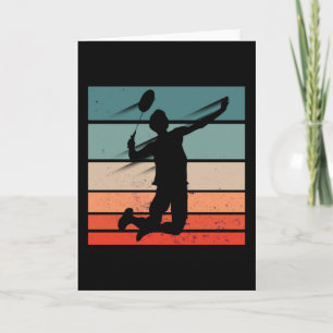 Badminton Player Jump Smash Card