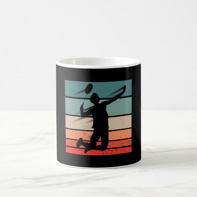 Badminton Player Jump Smash Coffee Mug (Center)