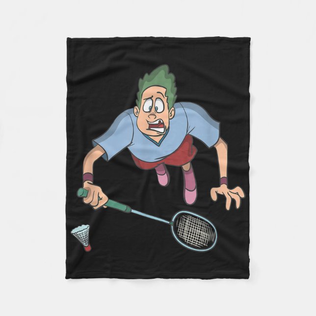 Badminton Player Jumping  Fleece Blanket (Front)