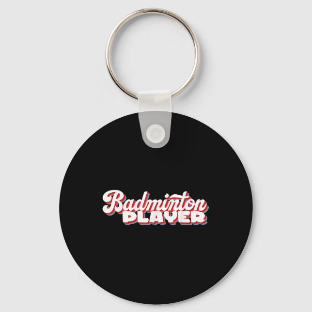 Badminton Player  Key Ring (Front)
