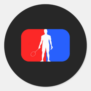 Badminton Player Kids Men Women Smash Birdie  Classic Round Sticker