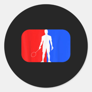 Badminton Player Kids Men Women Smash Birdie Classic Round Sticker