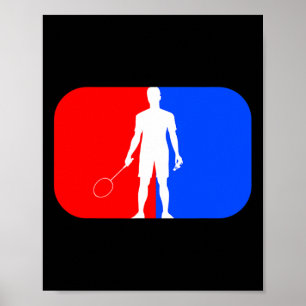 Badminton Player Kids Men Women Smash Birdie Poster