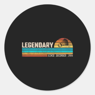 Badminton Player Legend Since December 1984 Birthd Classic Round Sticker