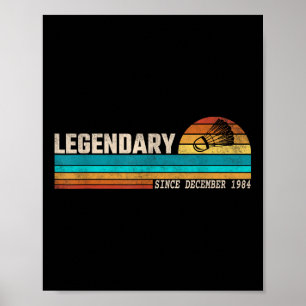 Badminton Player Legend Since December 1984 Birthd Poster