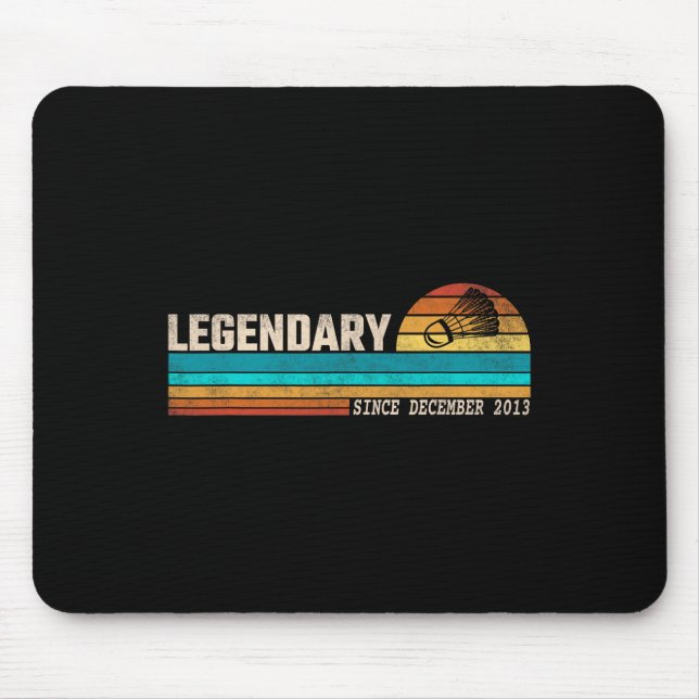 Badminton Player Legend Since December 2013 Birthd Mouse Pad (Front)