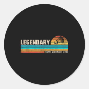 Badminton Player Legend Since December 2017 Birthd Classic Round Sticker