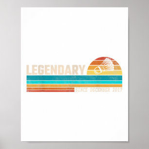 Badminton Player Legend Since December 2017 Birthd Poster