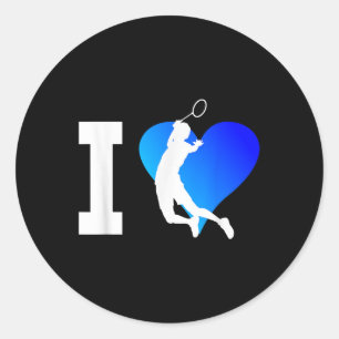 Badminton Player Mens Shuttle Squash Women Classic Round Sticker