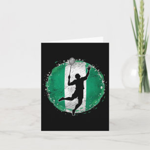 Badminton Player Nigeria Nigerian Flag Nigeria  Card
