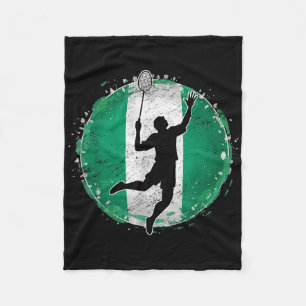Badminton Player Nigeria Nigerian Flag Nigeria  Fleece Blanket