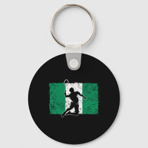 Badminton Player Nigeria Nigerian Flag Nigeria Key Ring