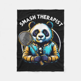 Badminton Player Pun Shuttle Smash Therapist Badmi Fleece Blanket