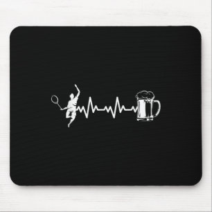 Badminton Player Racket - Heartbeat Ekg Badminton Mouse Pad
