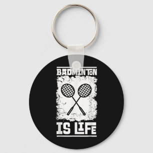 Badminton Player - Racket Shuttle Badminton Key Ring