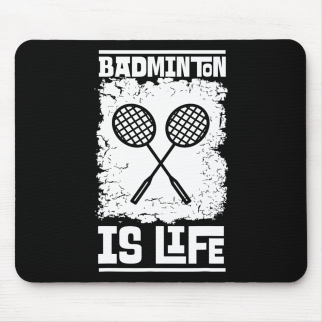 Badminton Player - Racket Shuttle Badminton  Mouse Pad (Front)