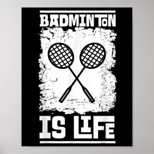 Badminton Player - Racket Shuttle Badminton  Poster