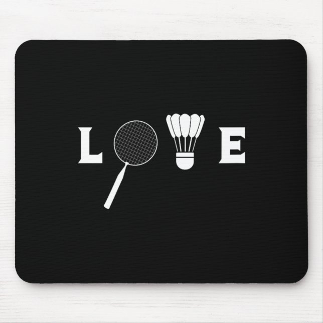 Badminton Player Racket Sports Shuttle Funny Badmi Mouse Pad (Front)