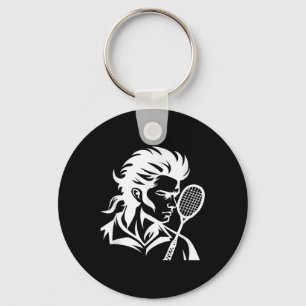 Badminton Player Racket Sports Shuttle Key Ring