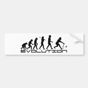 Badminton Player Racquet Sport Evolution Art Bumper Sticker