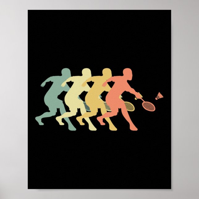 Badminton Player - Retro Badminton Gift Idea  Poster (Front)