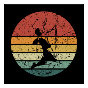Badminton Player Retro Vintage Poster