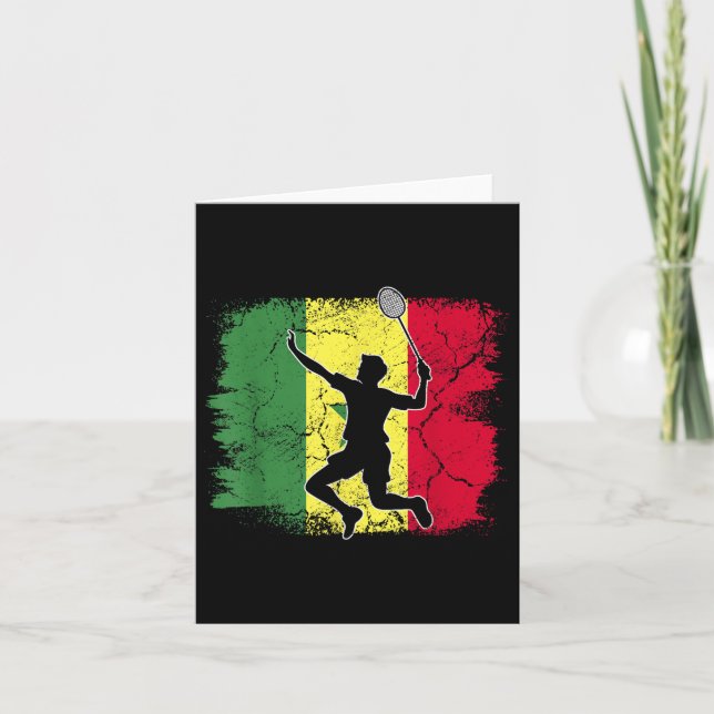 Badminton Player Senegalese Flag Senegal  Card (Front)