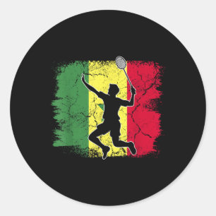 Badminton Player Senegalese Flag Senegal Classic Round Sticker