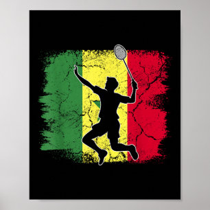 Badminton Player Senegalese Flag Senegal  Poster