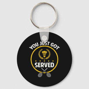 Badminton Player Shirt Funny Served Badminton Love Key Ring
