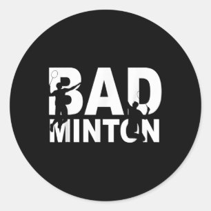 Badminton Player Shot Jumps - Enthusiast Badminton Classic Round Sticker