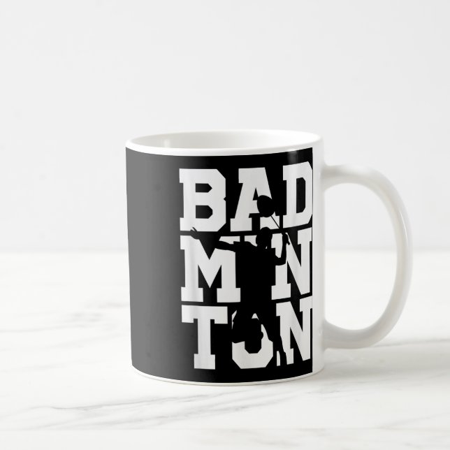 Badminton Player Shot Racket Shuttle Game Athlete  Coffee Mug (Right)
