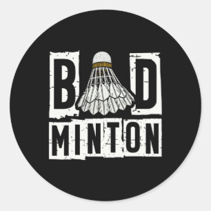 Badminton Player Shuttle 3 Classic Round Sticker