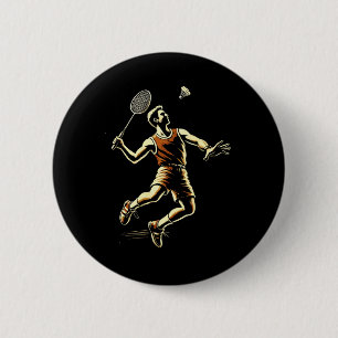Badminton Player Shuttle 5 6 Cm Round Badge