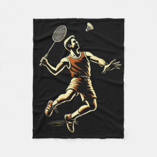 Badminton Player Shuttle 5  Fleece Blanket