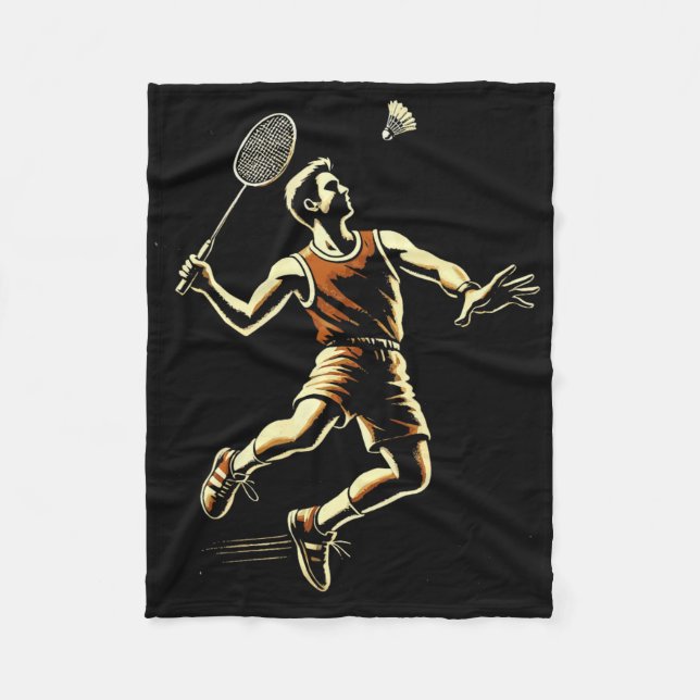 Badminton Player Shuttle 5  Fleece Blanket (Front)