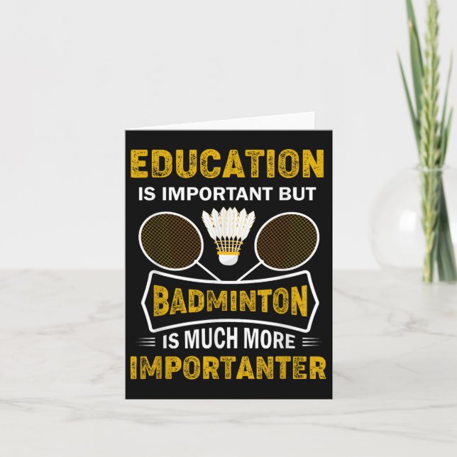 Badminton Player Shuttle Badminton Lover  Card (Front)