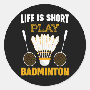 Badminton Player Shuttle Badminton Lover Classic Round Sticker