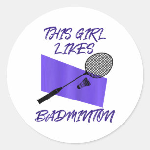 Badminton Player Shuttle Badminton Player  Classic Round Sticker